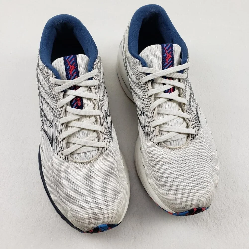 Mizuno Wave Rider 26 Sneaker Womens 10 White Lace Up Mesh Running Walking Shoe - Picture 2 of 10
